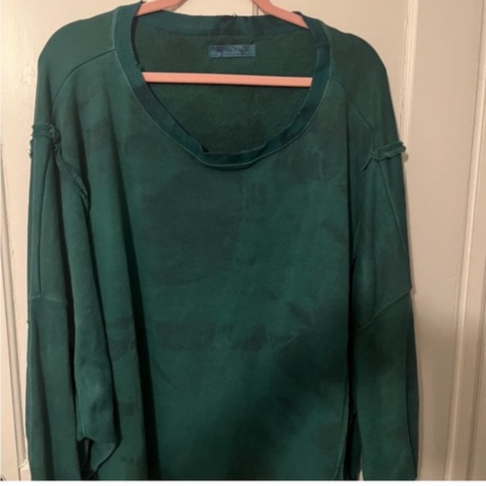 Free people camden green tie dye sweatshirt